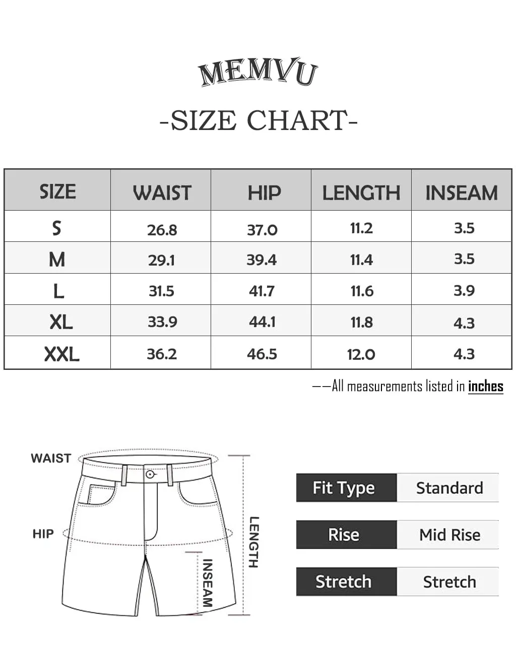 MEMVU Women's Ripped Distressed Mid Waist Skinny Denim Shorts