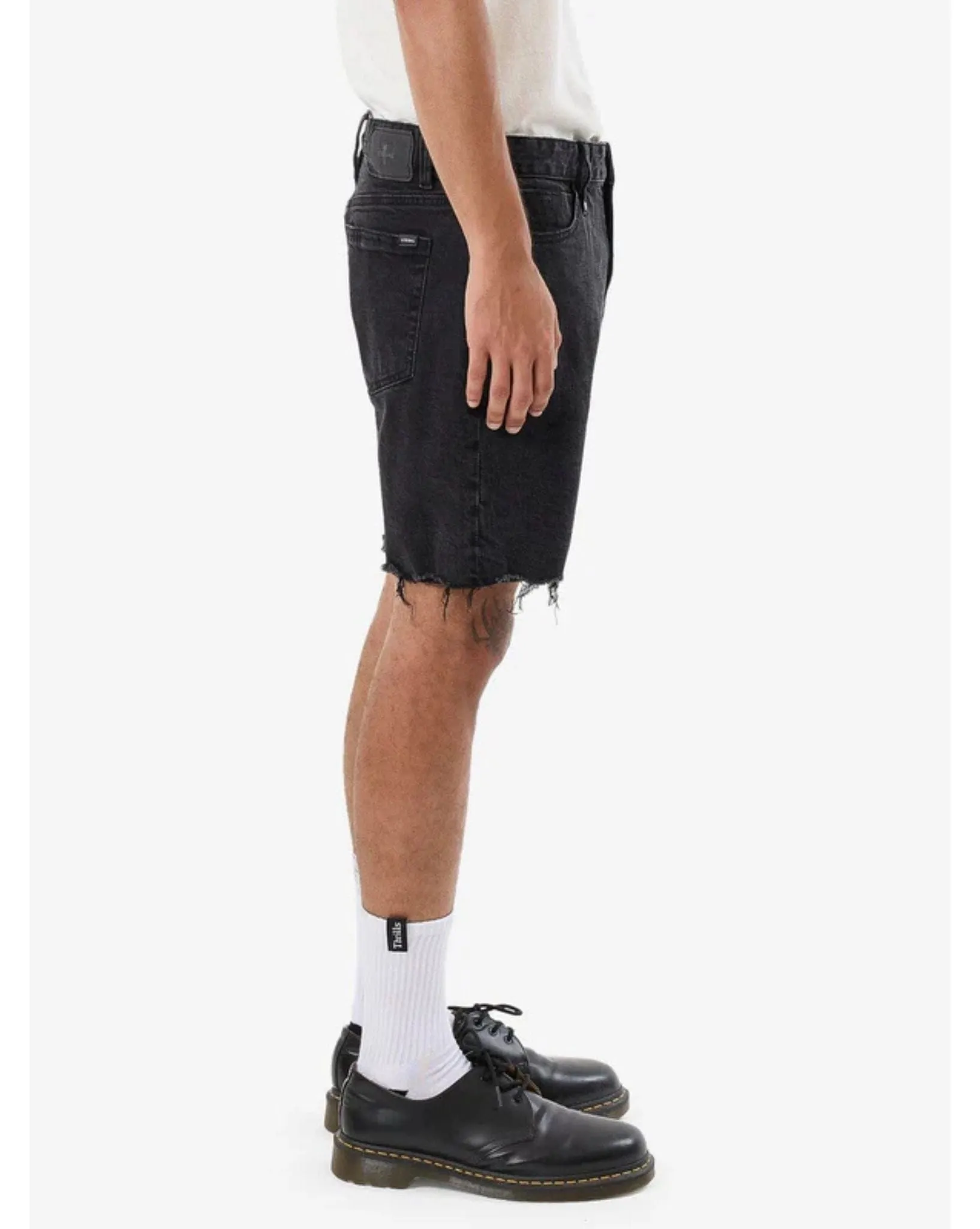 Mens Bones Denim Short - Aged Black