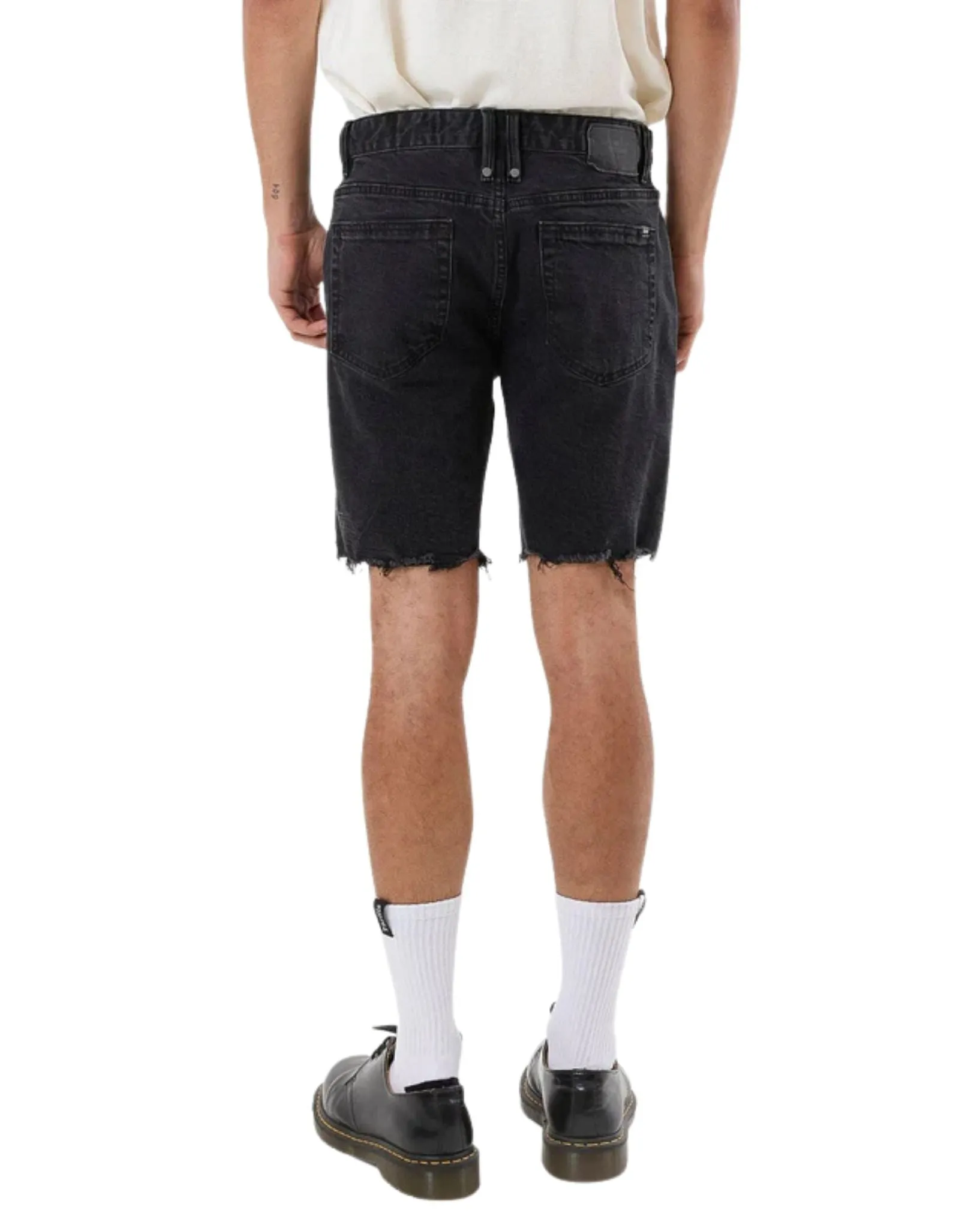Mens Bones Denim Short - Aged Black