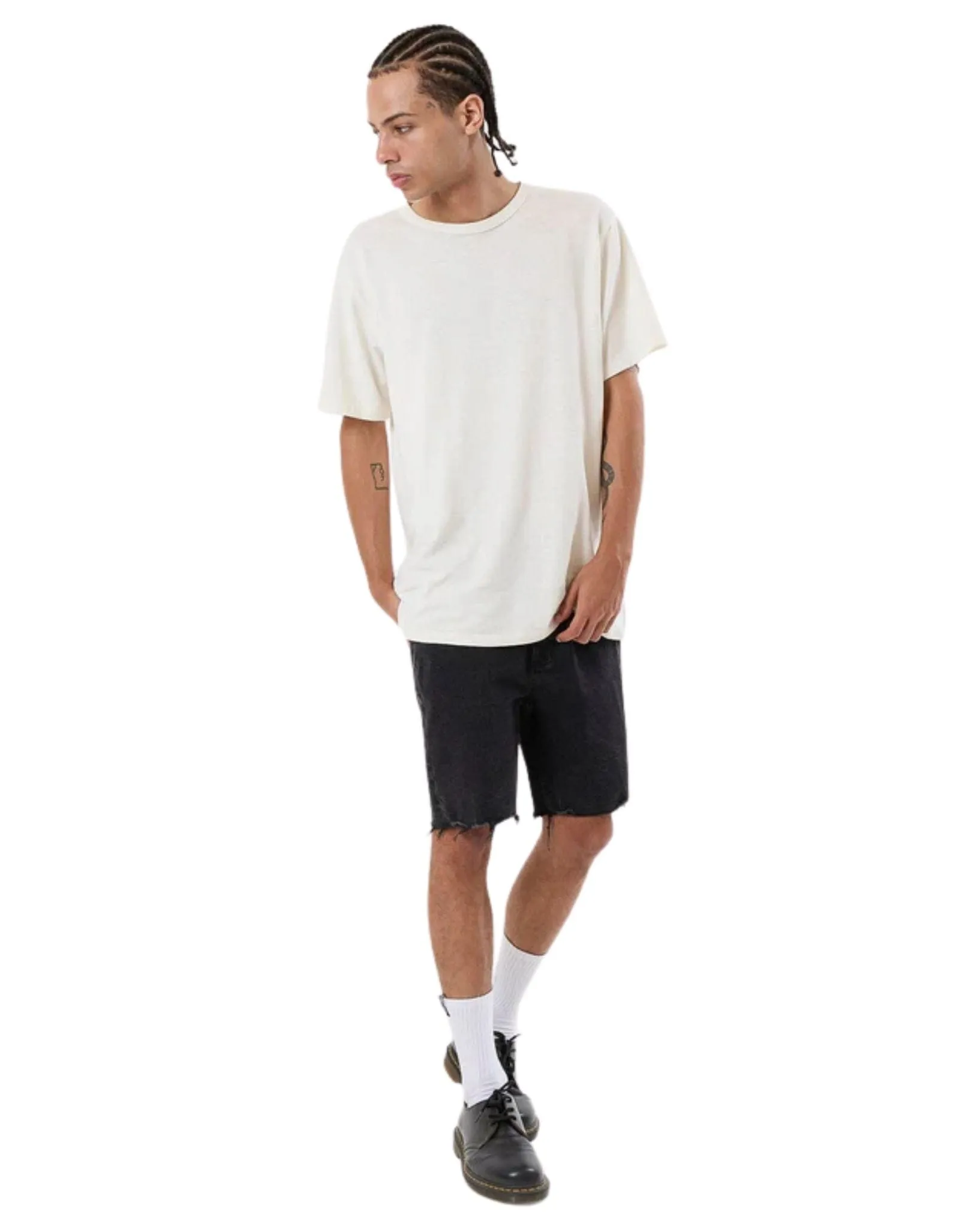 Mens Bones Denim Short - Aged Black