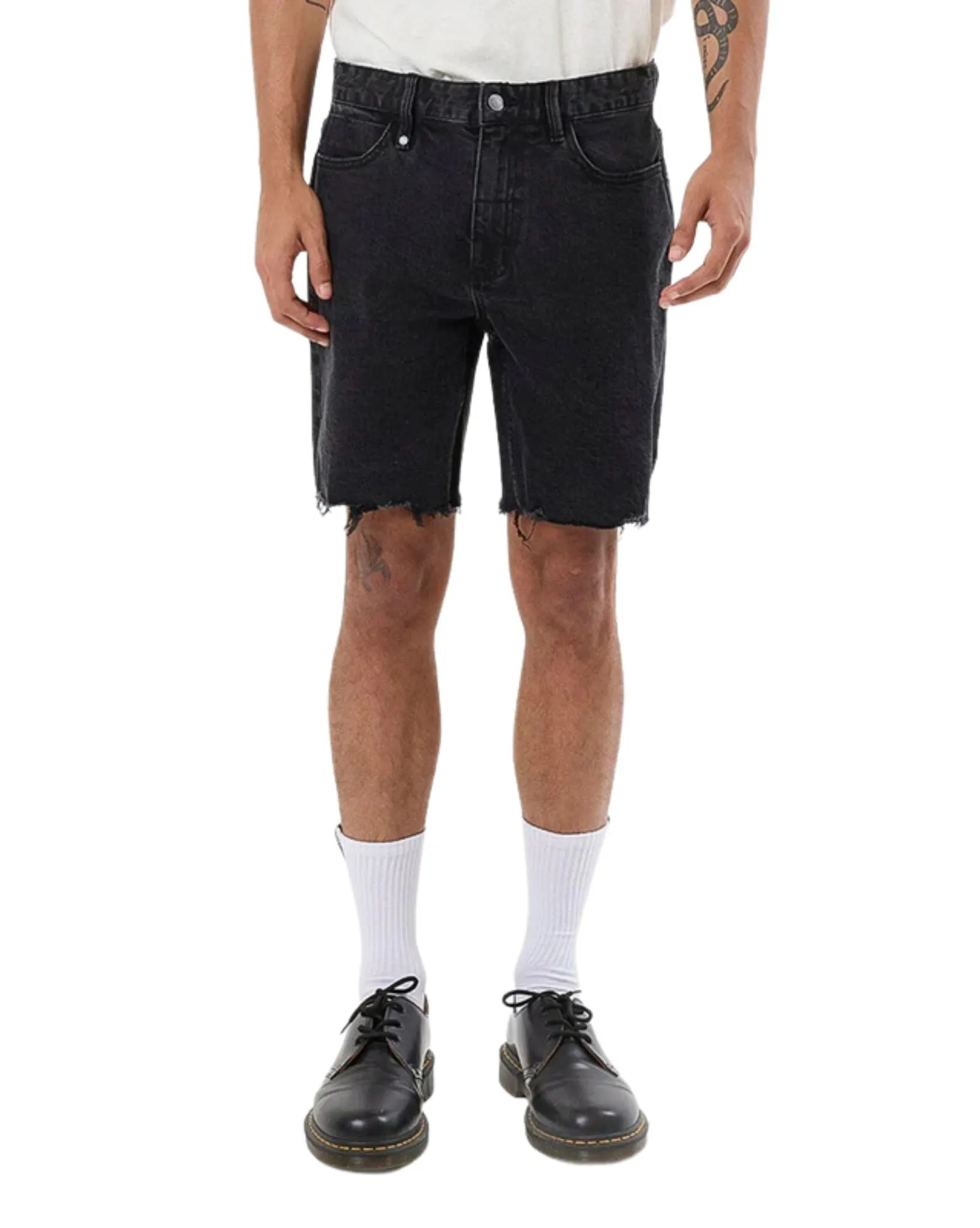 Mens Bones Denim Short - Aged Black