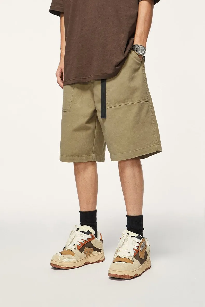 Men's Wear | Japanese Wide Leg Workwear Shorts 2023 Spring And Summer New Personality Loose Solid Color Casual Pants Men's