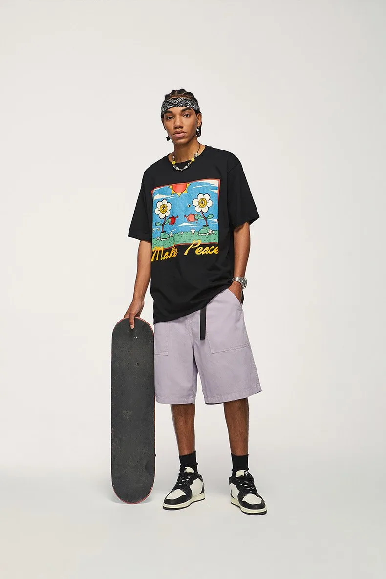 Men's Wear | Japanese Wide Leg Workwear Shorts 2023 Spring And Summer New Personality Loose Solid Color Casual Pants Men's