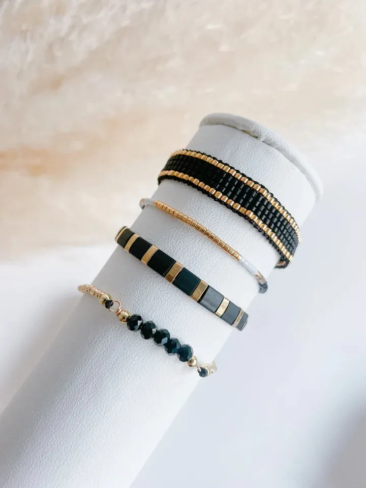 Midnight Beaded Bracelet Set