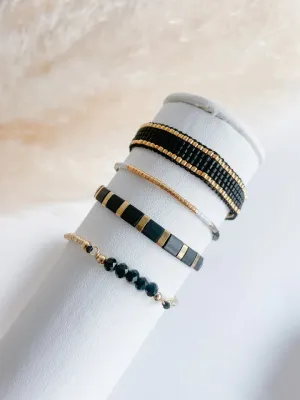 Midnight Beaded Bracelet Set