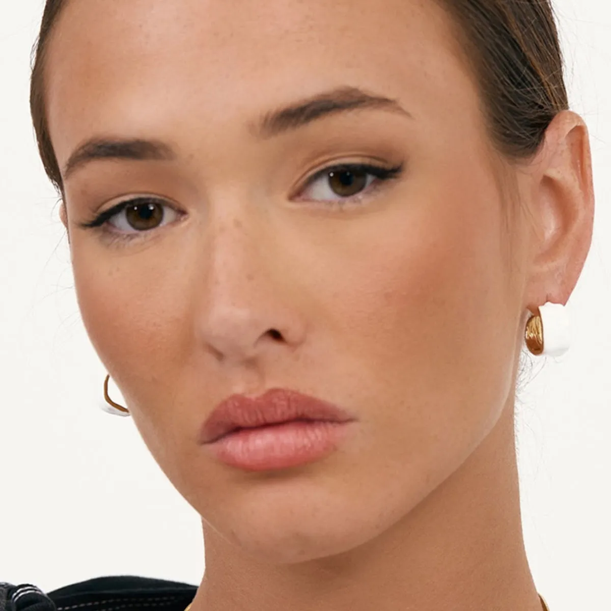 Mini Enamel Metal Hoop Earrings (Yellow)
