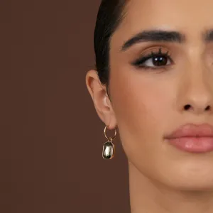 Mini Jewel Drop Earrings (Smoke/Gold)