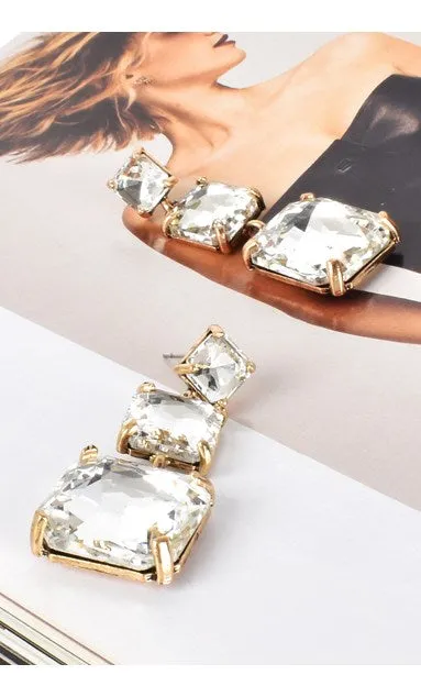 Modern Cocktail Jewel Drop Earrings