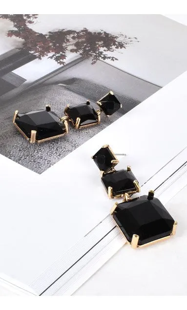 Modern Cocktail Jewel Drop Earrings