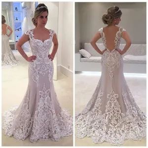 modest wedding dresses for bride lace applique mermaid cheap wedding gown vestido de novia