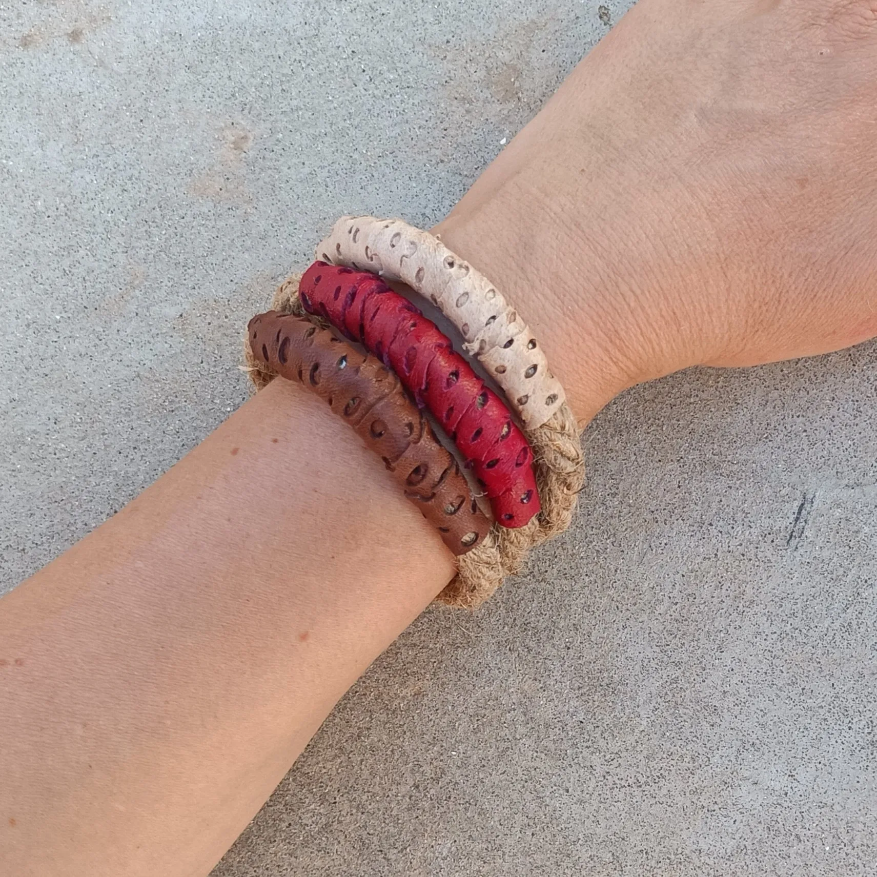 Mojo Rope and Leather Bangles - Set of 3