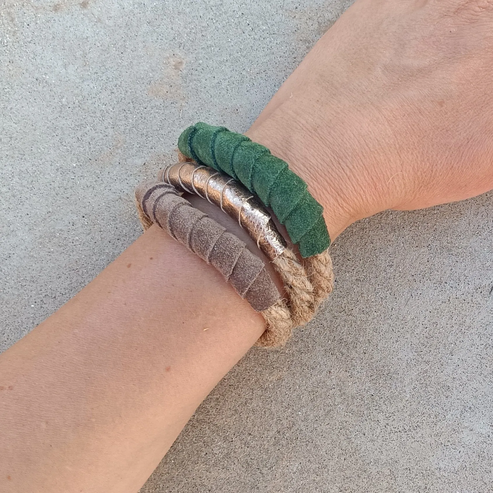 Mojo Rope and Leather Bangles - Set of 3