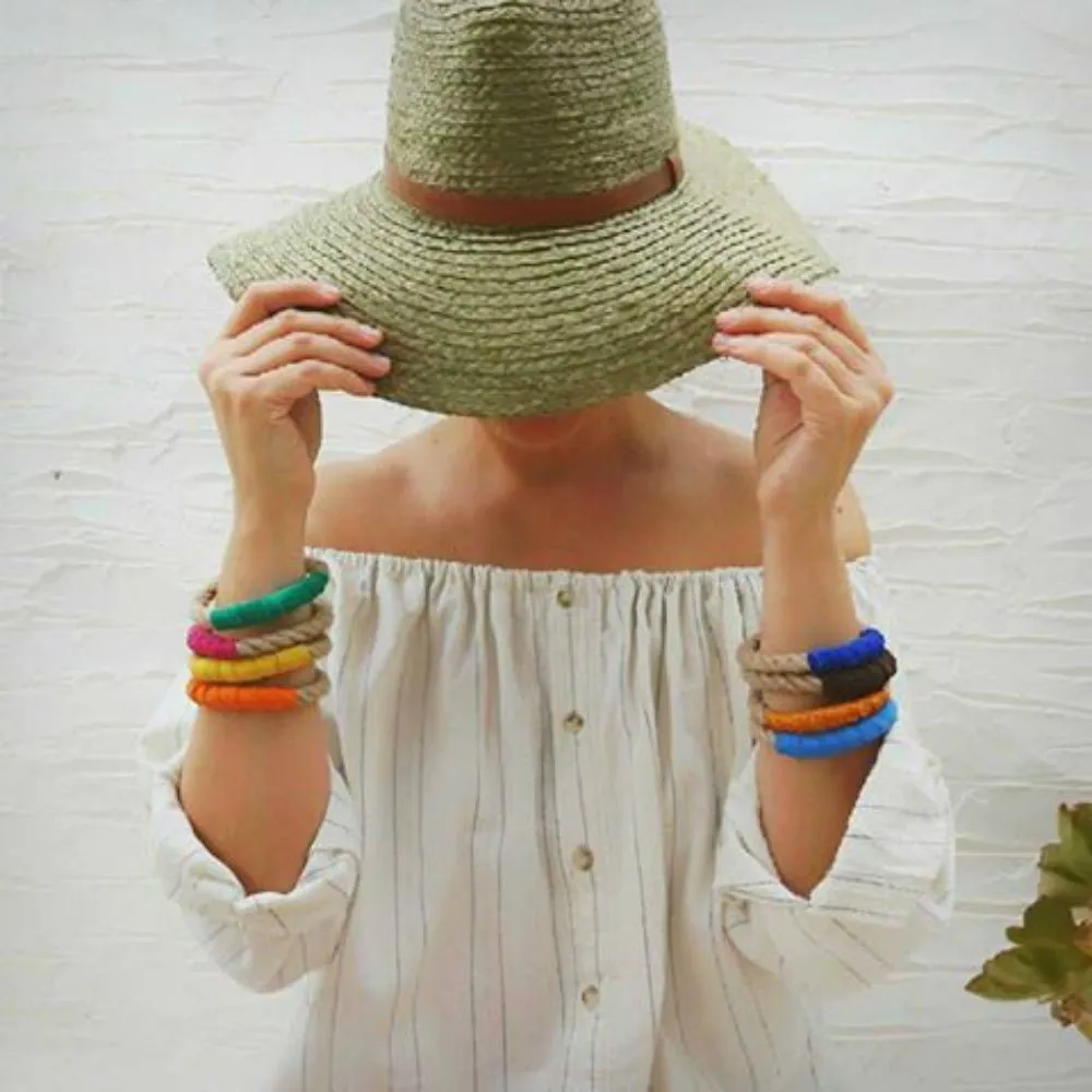 Mojo Rope and Leather Bangles - Set of 3