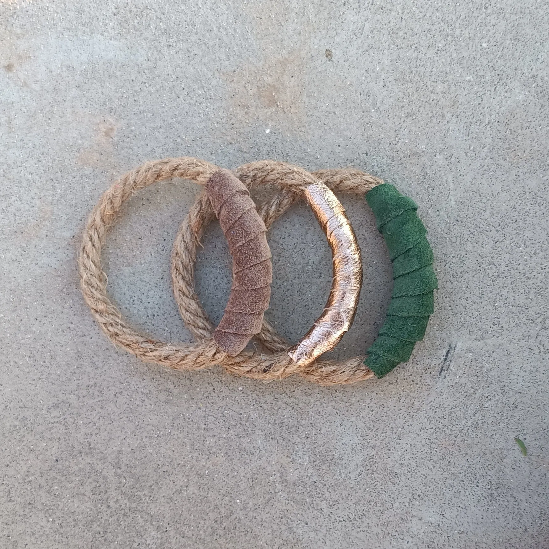 Mojo Rope and Leather Bangles - Set of 3