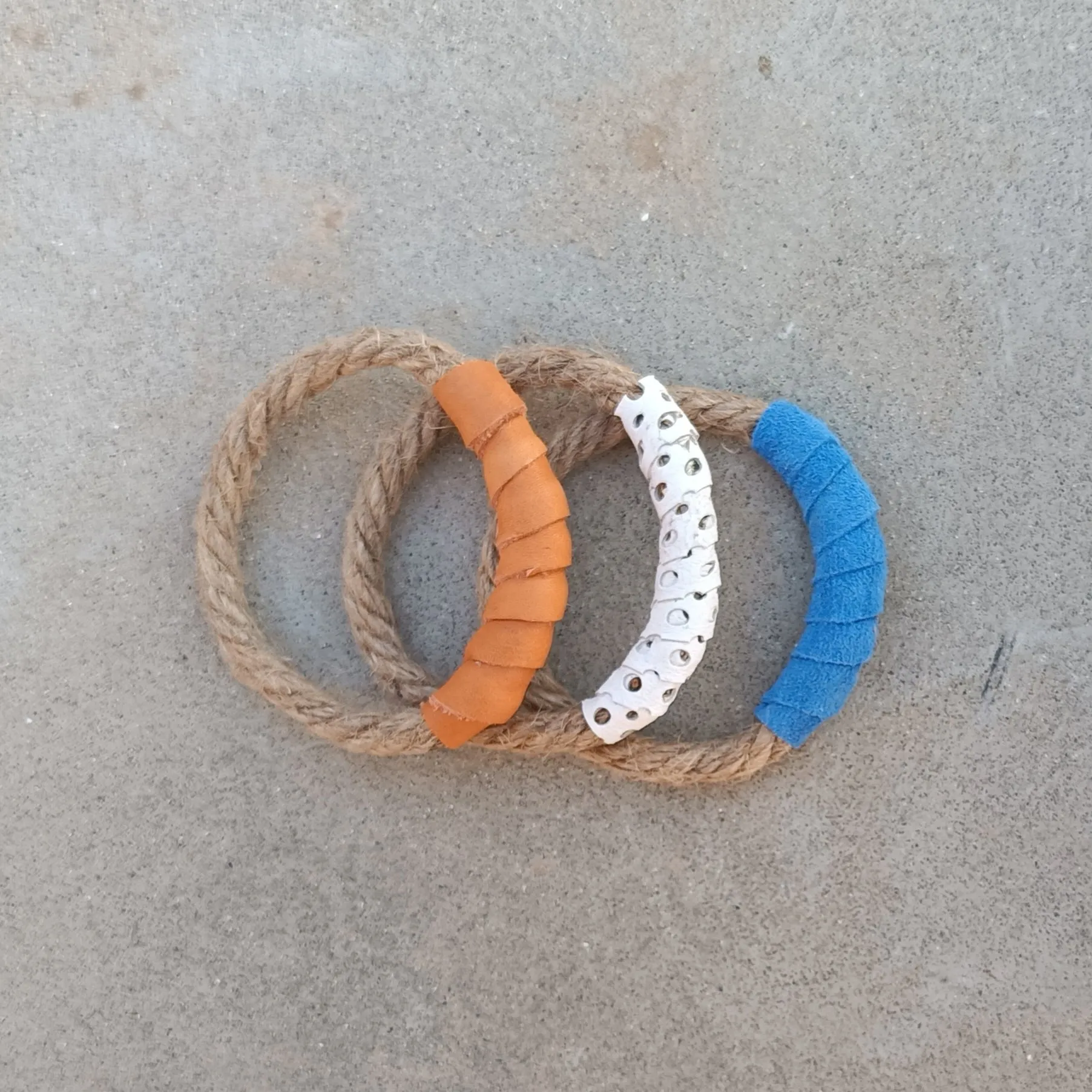 Mojo Rope and Leather Bangles - Set of 3