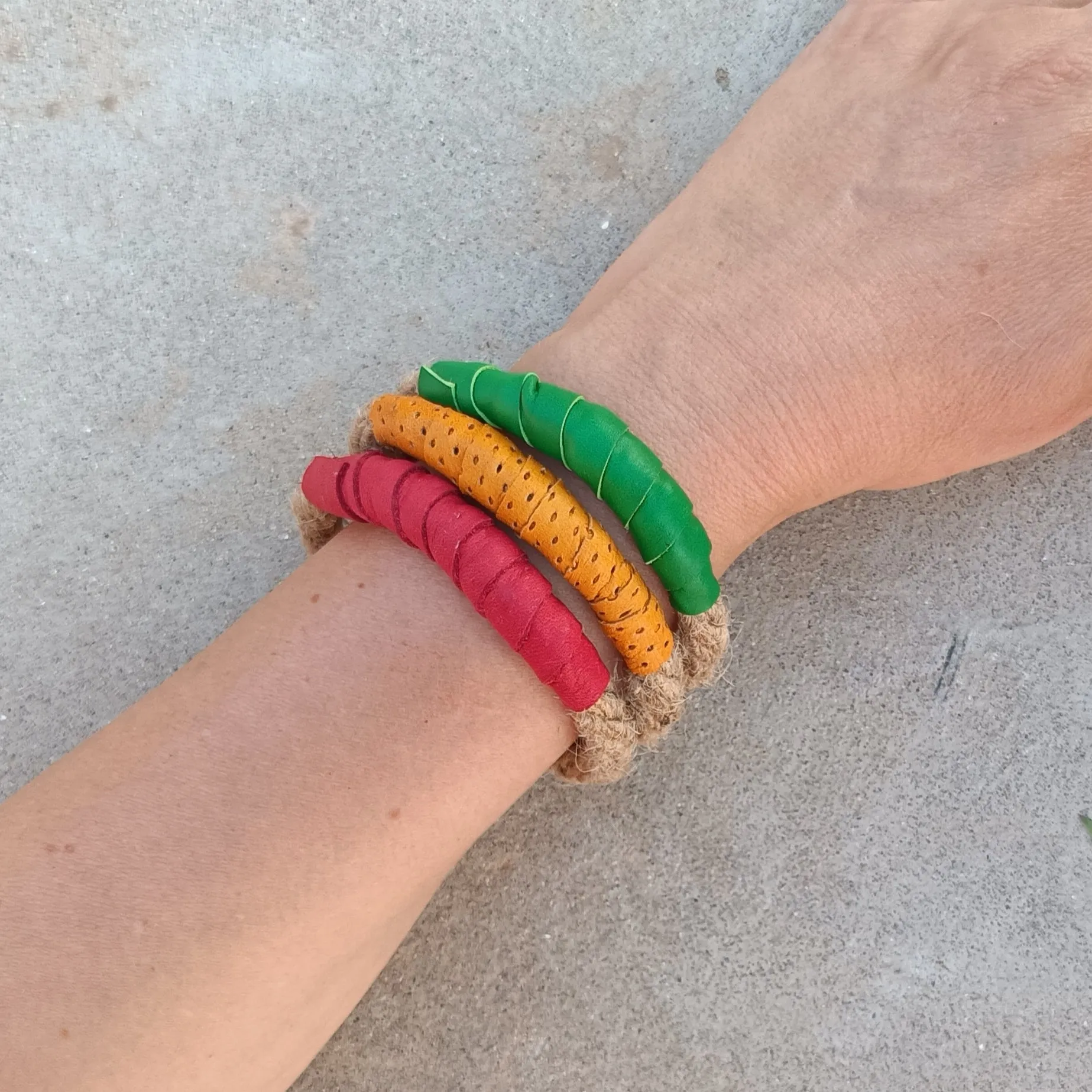 Mojo Rope and Leather Bangles - Set of 3