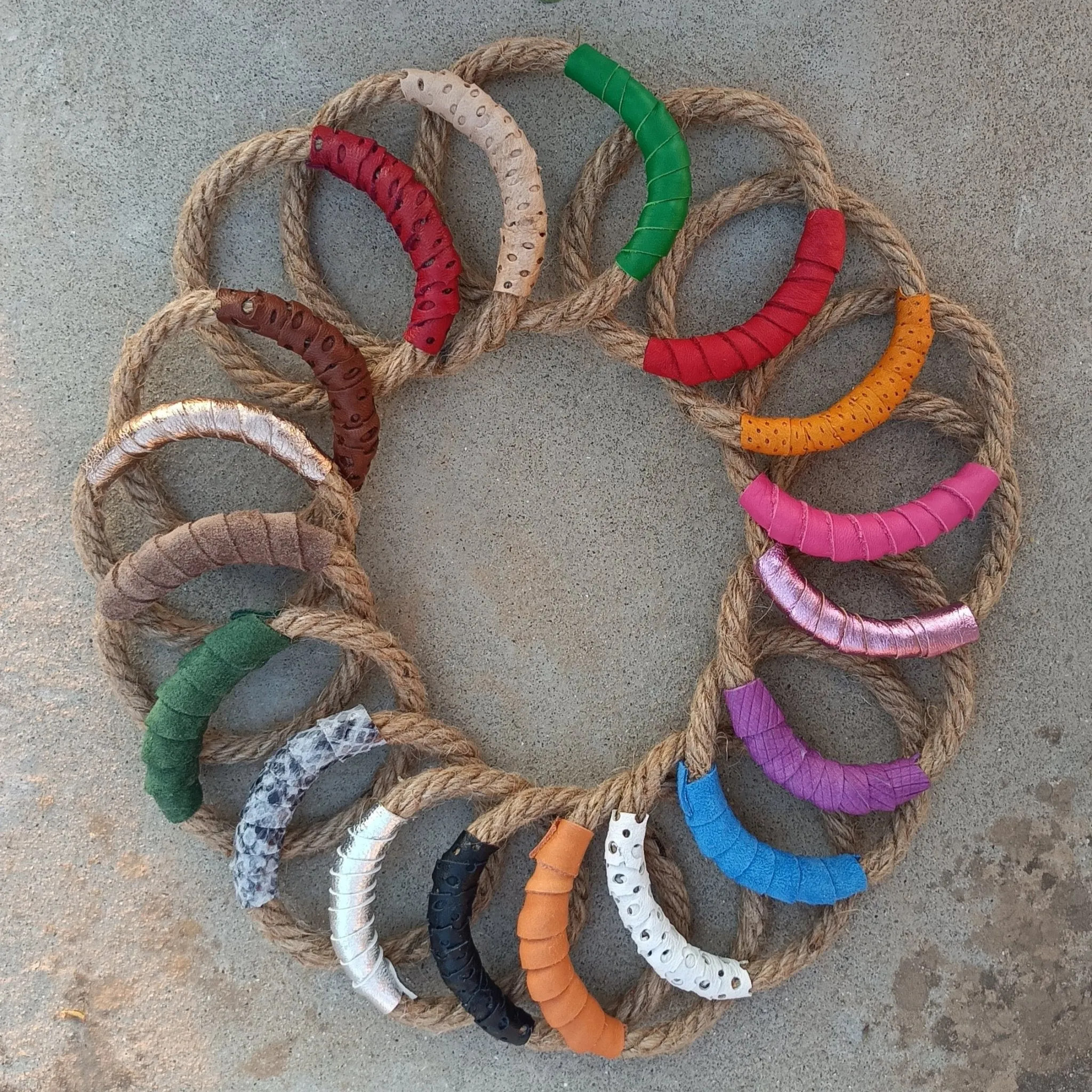 Mojo Rope and Leather Bangles - Set of 3