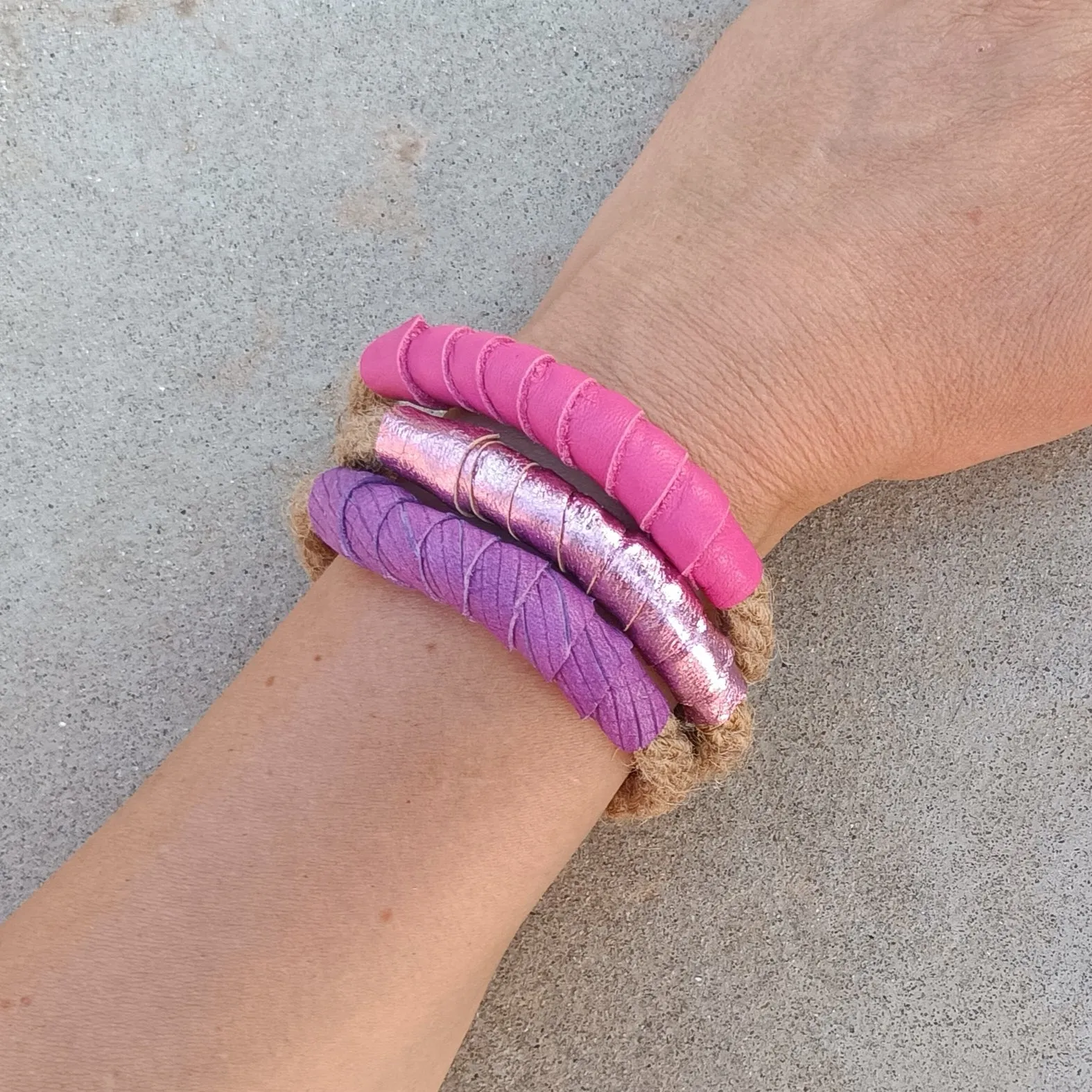 Mojo Rope and Leather Bangles - Set of 3