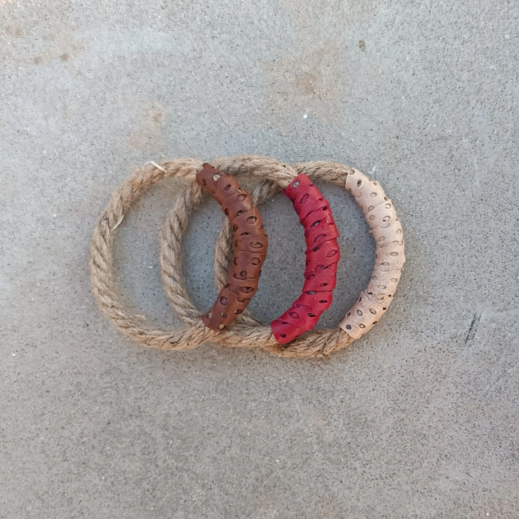 Mojo Rope and Leather Bangles - Set of 3