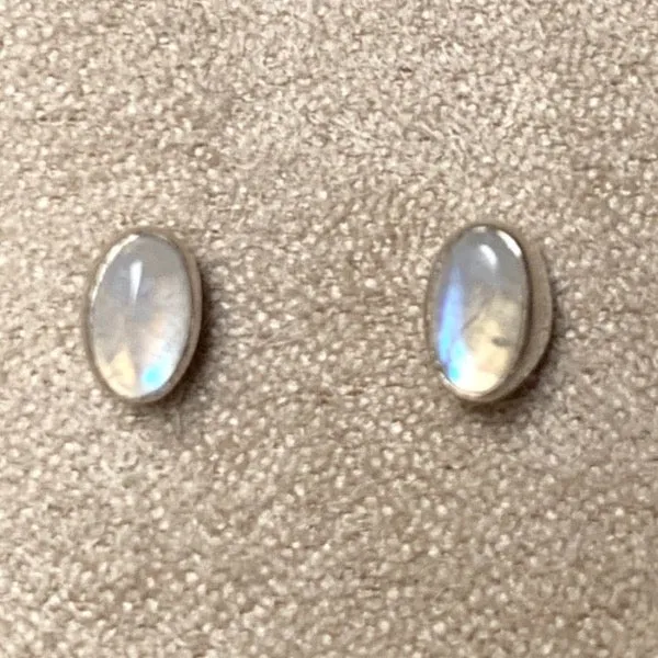 Moonstone (Rainbow) Post Earrings