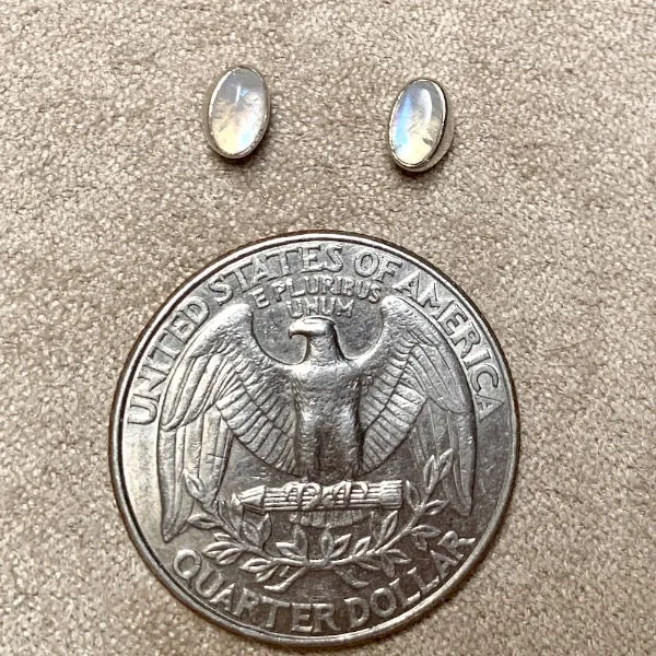 Moonstone (Rainbow) Post Earrings
