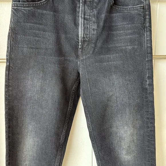 Mother Superior Jeans the Tomcat Black Denim Straight High Rise Lies 24