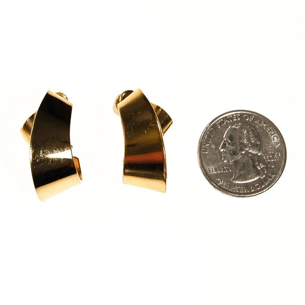 Napier Gold Ribbon Hoop Earrings
