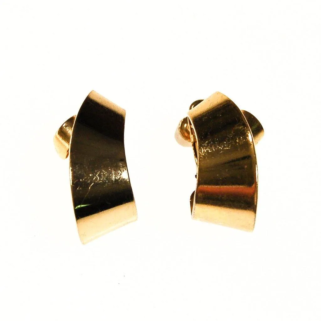 Napier Gold Ribbon Hoop Earrings