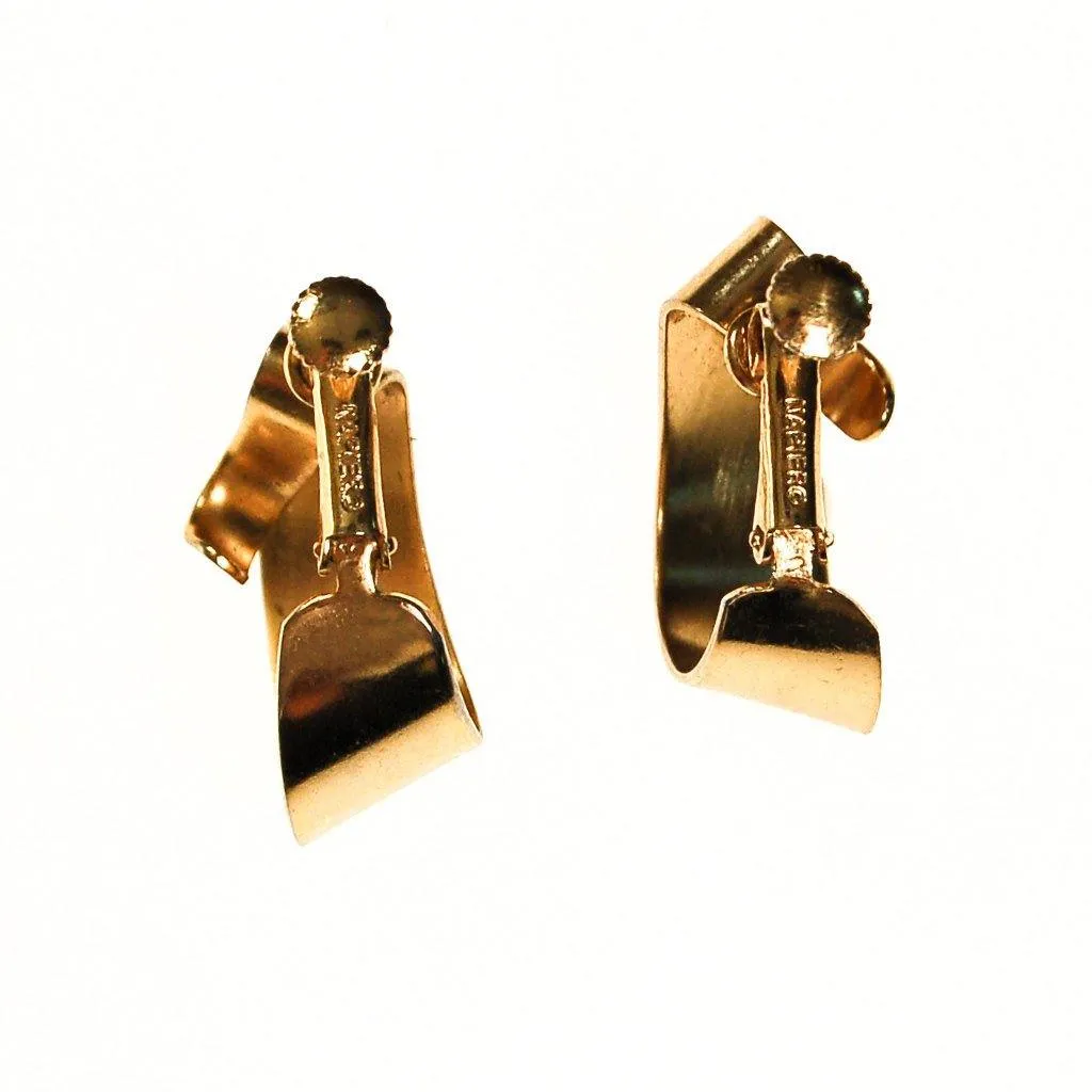 Napier Gold Ribbon Hoop Earrings