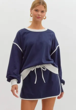 Navy & White Skort Set