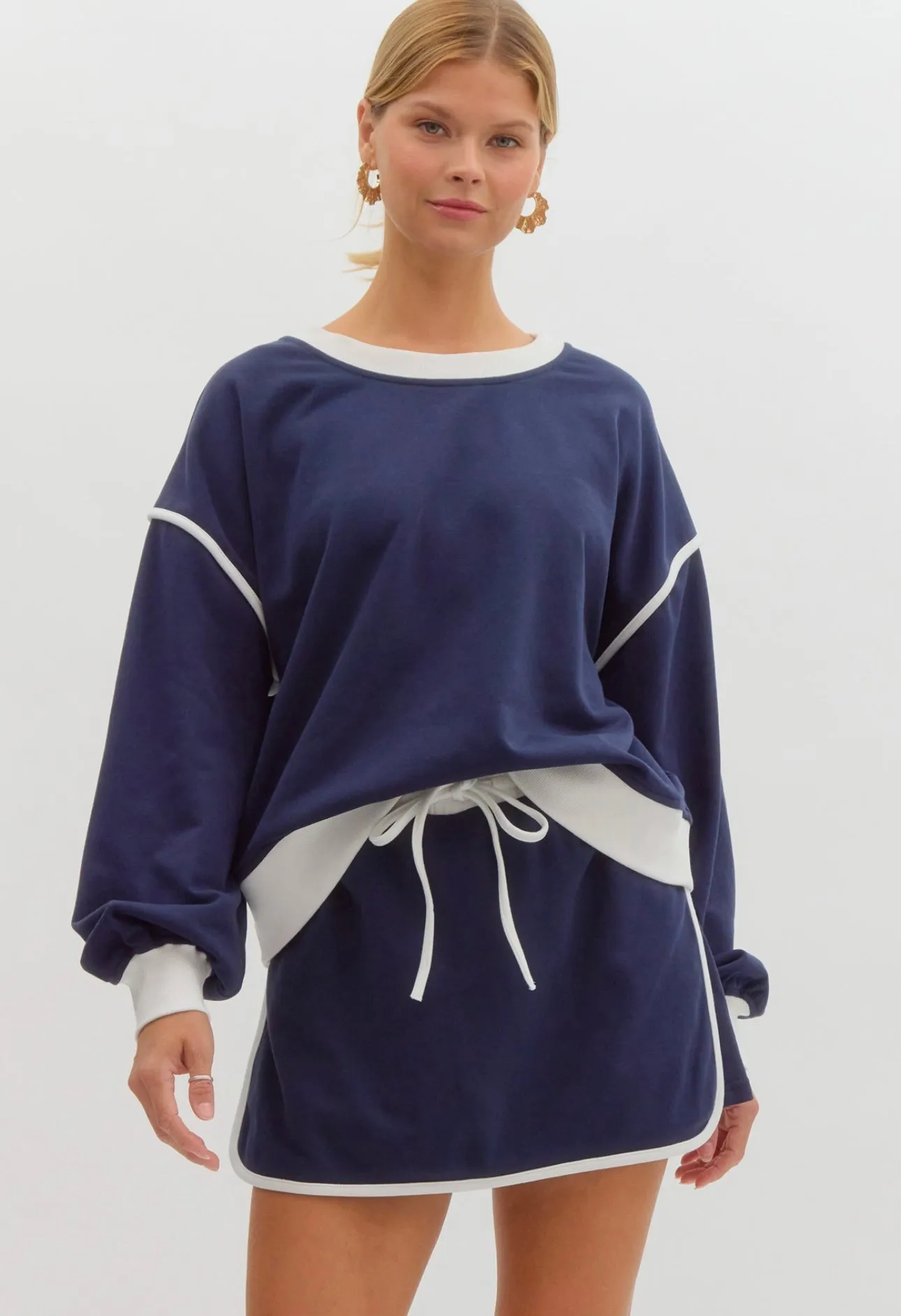 Navy & White Skort Set