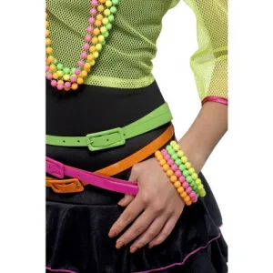 Neon beaded bracelets, Assorted