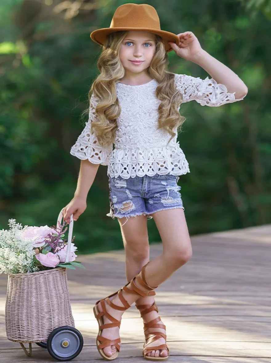 Never Ending Summer Denim Shorts Set