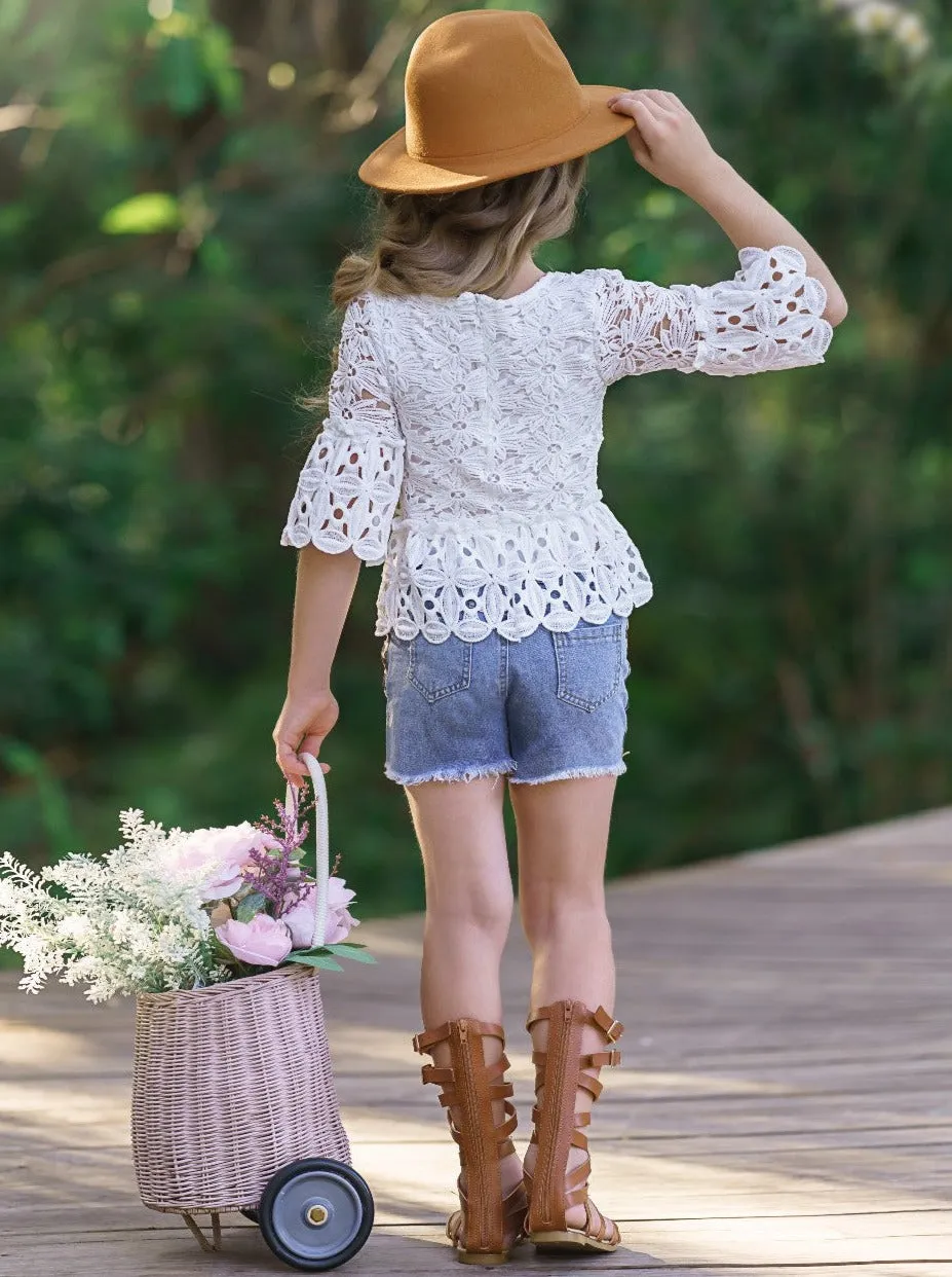Never Ending Summer Denim Shorts Set