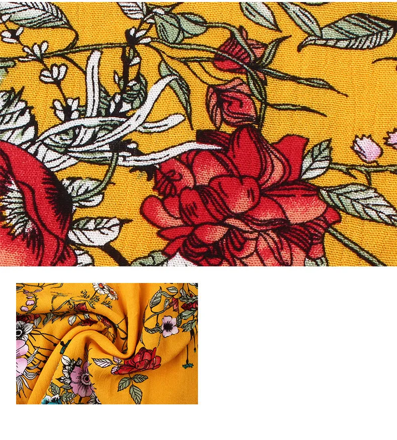 New Bohemian Printed Braised High Waist Dress