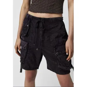 New Free People Moon Bay Parachute Shorts Size Small Black