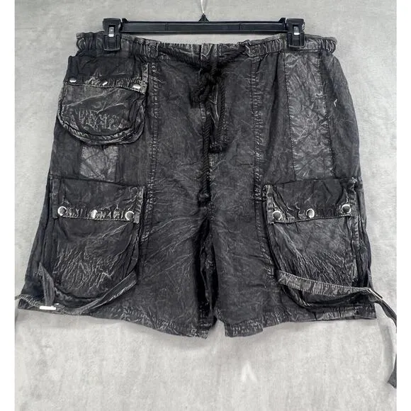 New Free People Moon Bay Parachute Shorts Size Small Black