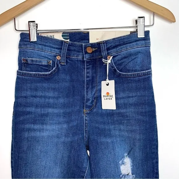NEW Marine Layer High Skinny High Waisted Distressed Jeans Size 26