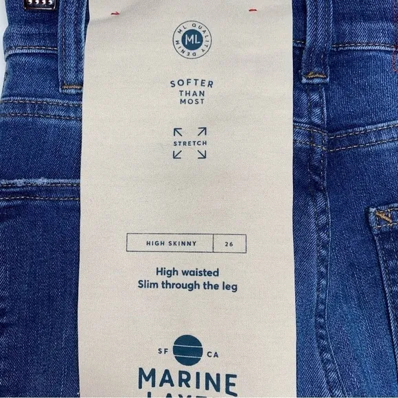 NEW Marine Layer High Skinny High Waisted Distressed Jeans Size 26