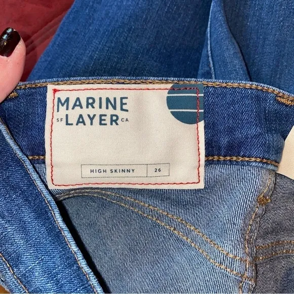 NEW Marine Layer High Skinny High Waisted Distressed Jeans Size 26