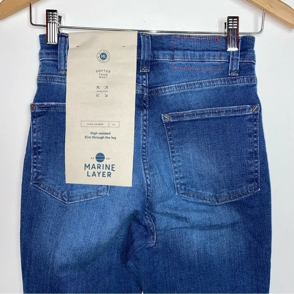 NEW Marine Layer High Skinny High Waisted Distressed Jeans Size 26