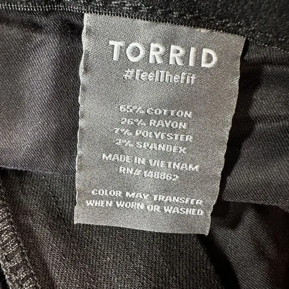 NEW Torrid SKY HIGH SKINNY Size 30 T Black High Rise Jeans Denim Pants 53x29