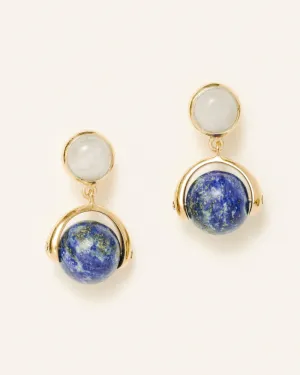 Noemi earrings with moonstone and lapis