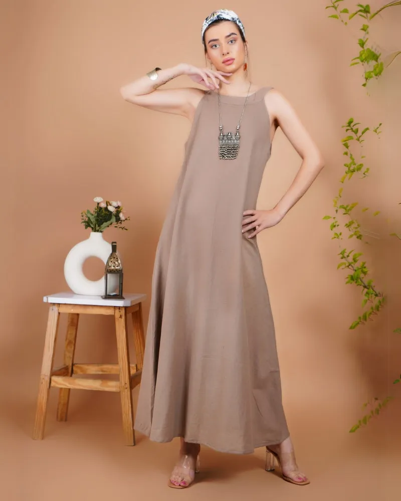 Nomadic beige khadi maxi dress