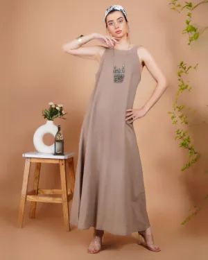Nomadic beige khadi maxi dress