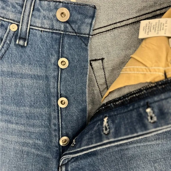 NWOT $258 Rag &amp; Bone Nina Poppy High Waist Button Fly Raw Edge Jeans