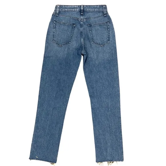 NWOT $258 Rag &amp; Bone Nina Poppy High Waist Button Fly Raw Edge Jeans