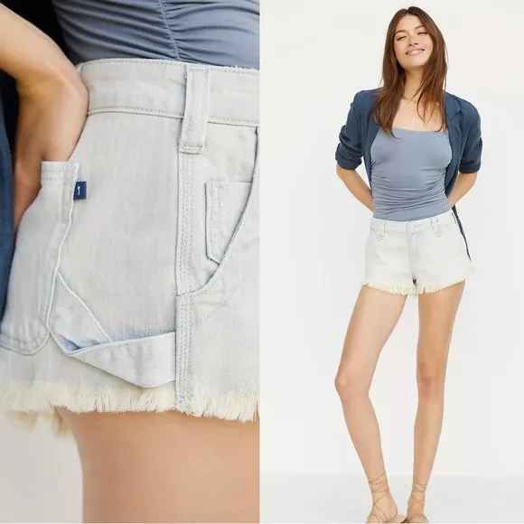 NWT Anthropologie x Pilcro Denim Shortie Front Zip Five-Pocket Styling Shorts 28