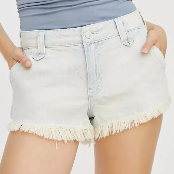 NWT Anthropologie x Pilcro Denim Shortie Front Zip Five-Pocket Styling Shorts 28