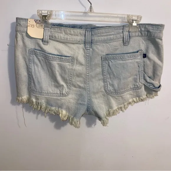 NWT Anthropologie x Pilcro Denim Shortie Front Zip Five-Pocket Styling Shorts 28